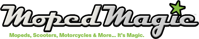 Moped Magic - Mopeds, Scooters, Motorcycles & More... It’s Magic. Moped Magic Logo.